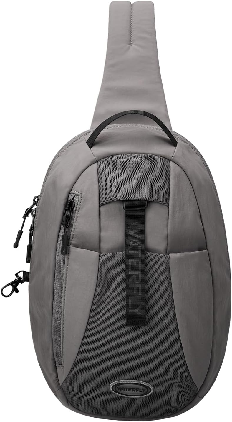 WATERFLY Small Crossbody Sling Backpack: RFID Blocking Anti Theft Sling Bag Travel Daypack Man Woman
