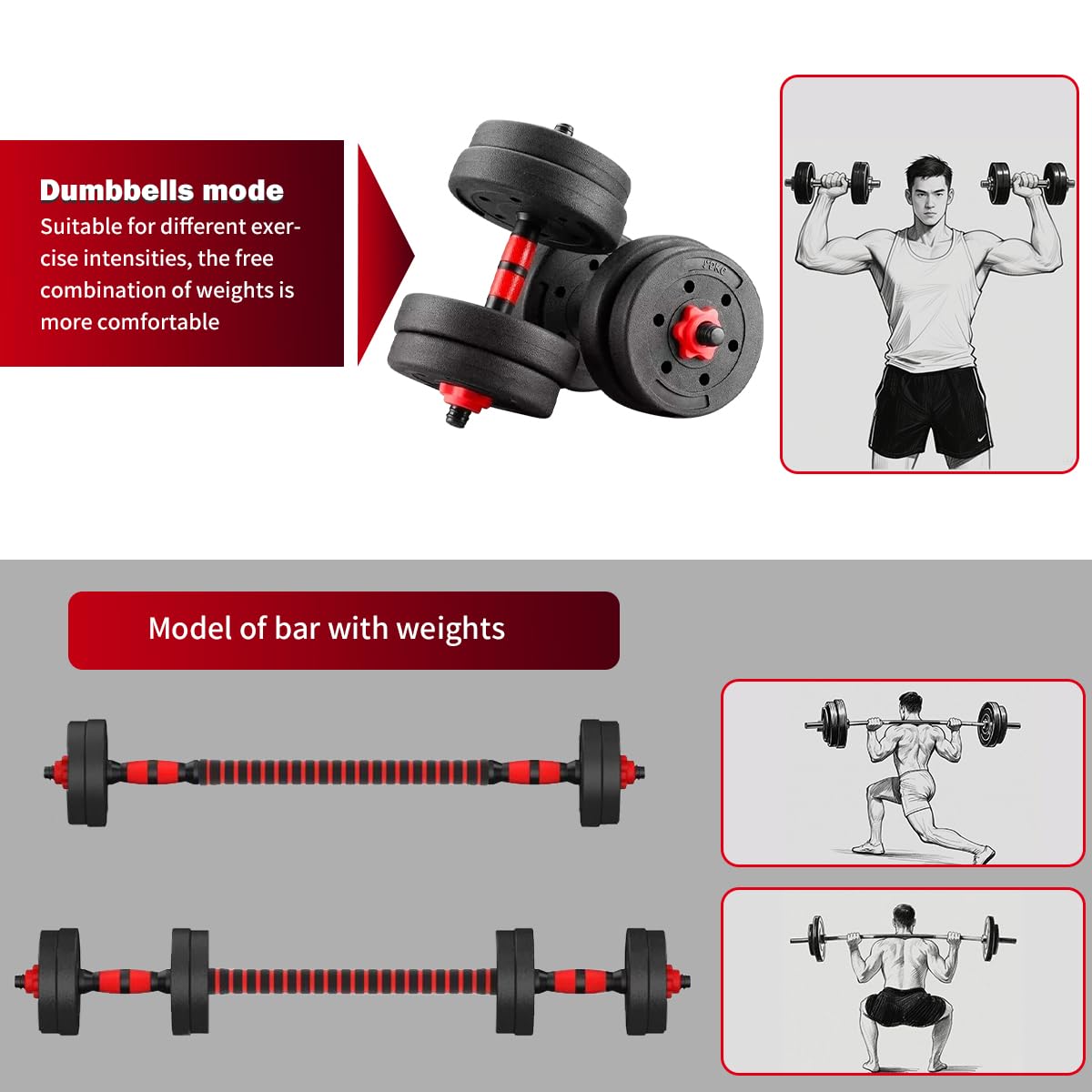 Kurz Hanteln Set, Hantelset für Männer & Frauen, ideal für Home Gym, Fitness, Krafttraining & Muskelaufbau, Kompakt, Praktisch und Platzsparend für Zuhause