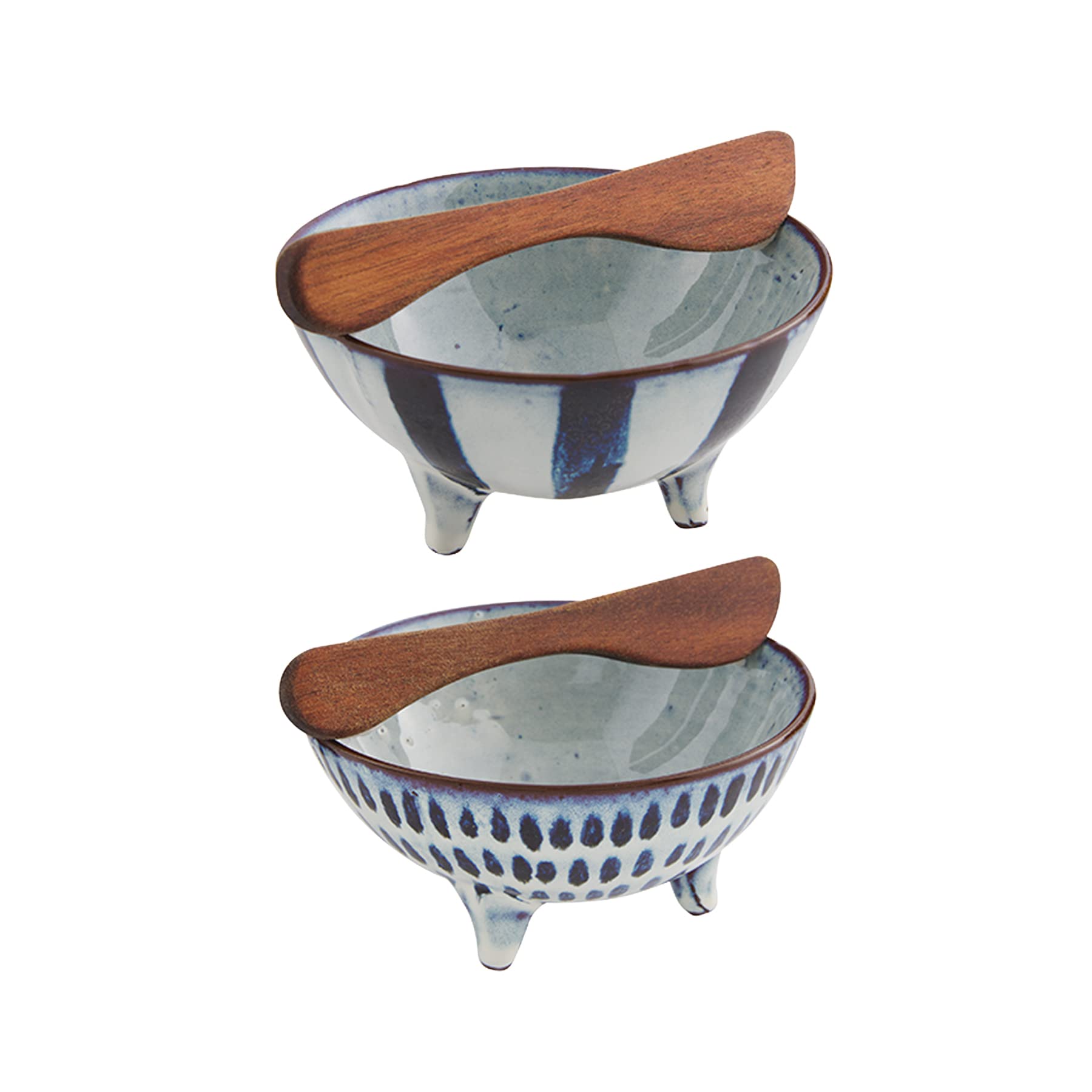Mud Pie Black Reactive Dip Set, speader 5.5