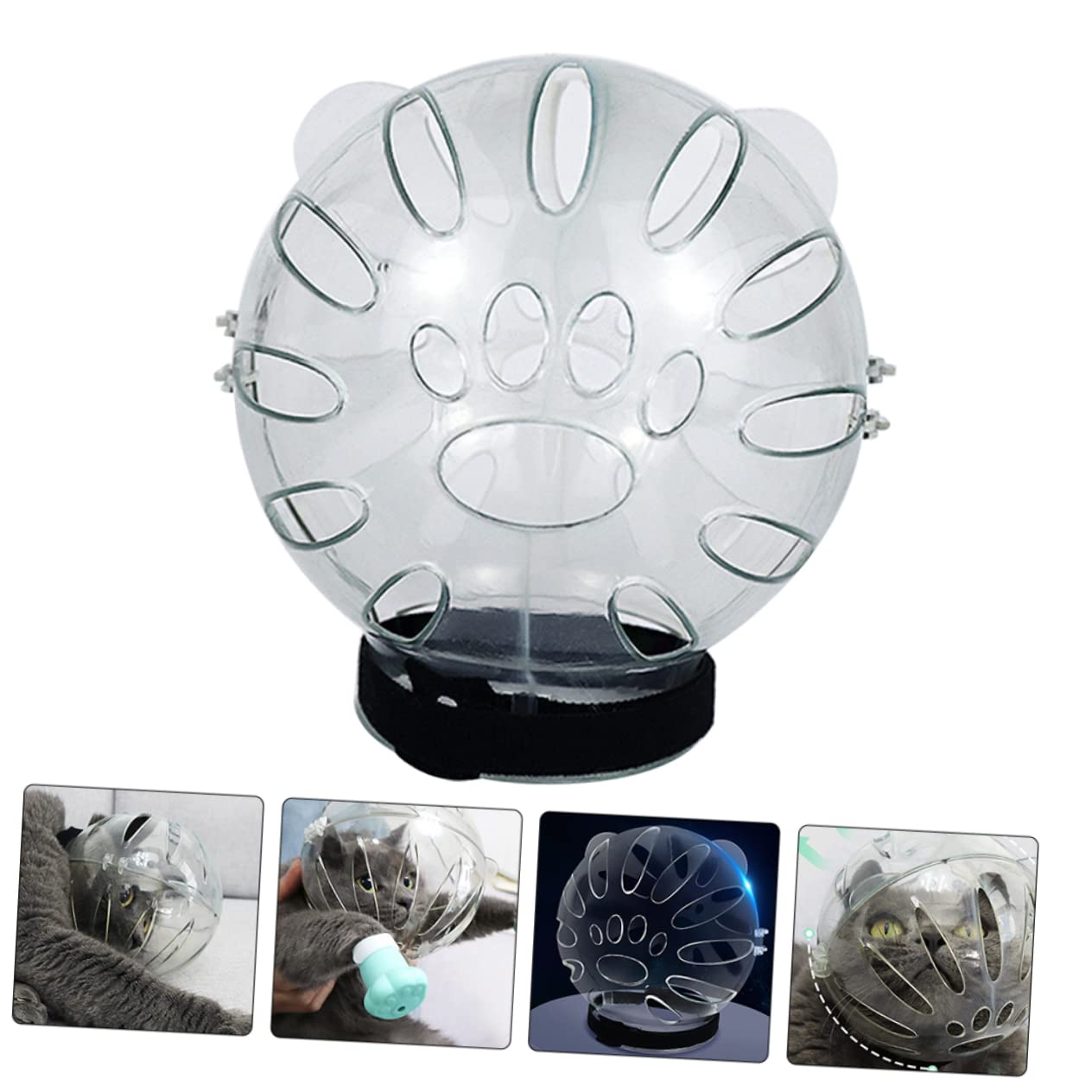 FRCOLOR 3piezas Transpirable para Gatos Protección contra Mordeduras y Lamerse para Cirugías y Baños Diseño Transparente y
