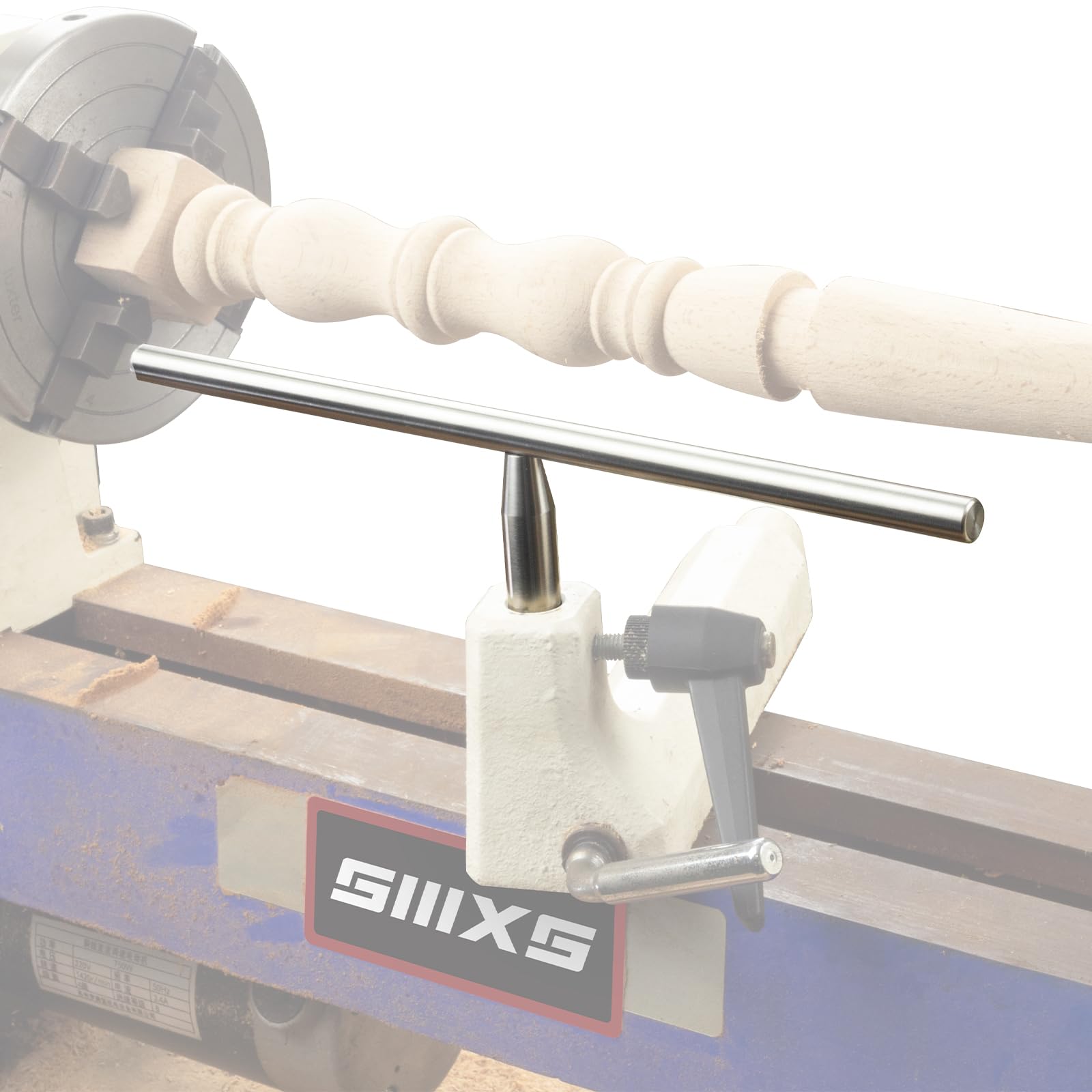 SIIIXS 12 Inch Stainless Steel Lathe Tool Rest with 5/8 Inch Post, Wood Lathe Turning Tool Rest for Woodworking