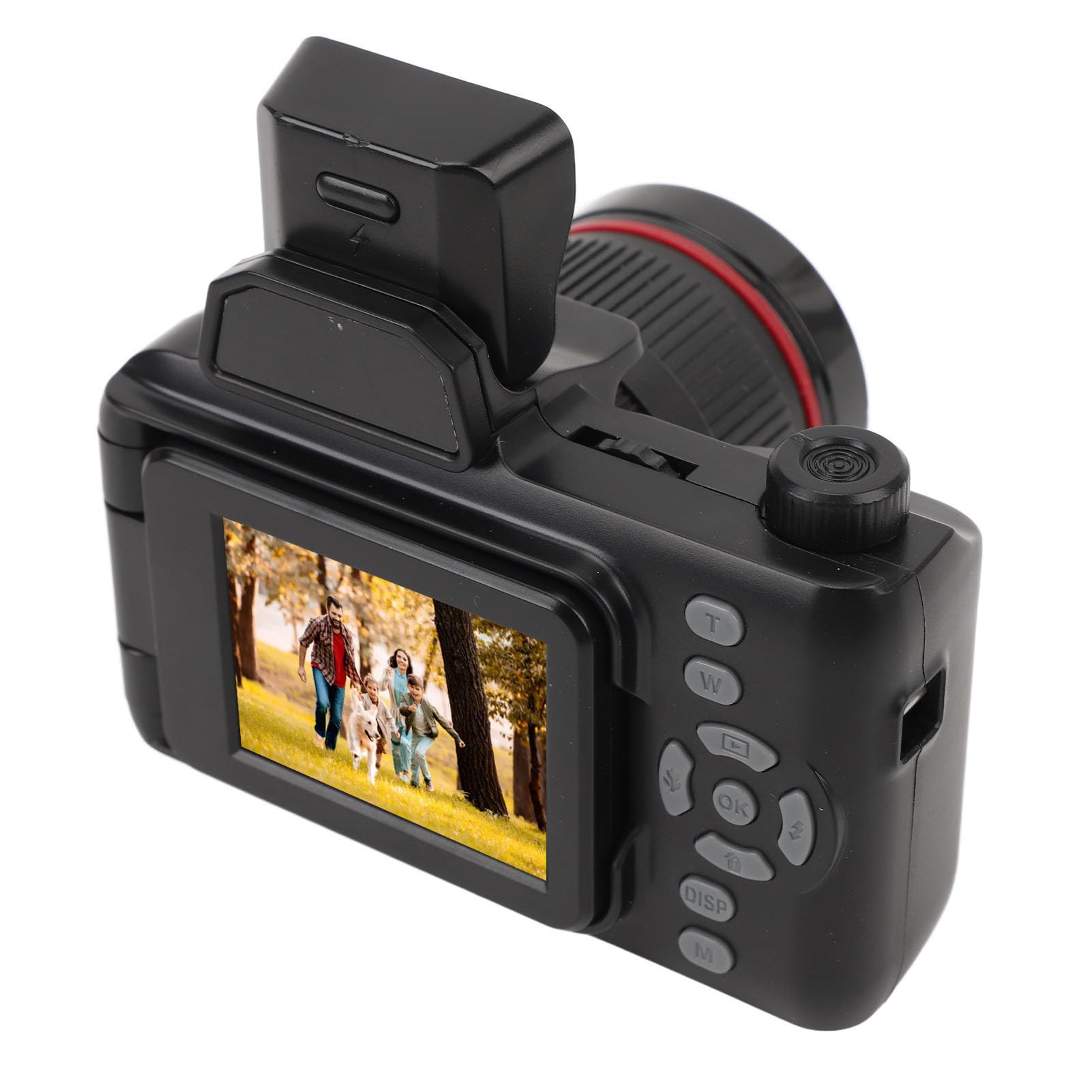 Micro SLR Camera 180 Degree Flip, 1080P HD, 4X Zoom Retro Compact Digital SLR Camera Anti Shake and Filters, Fill Light, Supports 256GB Storage, for Portrait Photography Vlogging