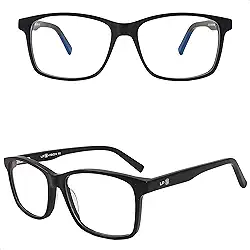 LP Vision - Óculos Gamer Com Filtro Bloqueador Anti Luz Azul Sem Grau - Computador & Celular & Descanso & Leitura - Preto