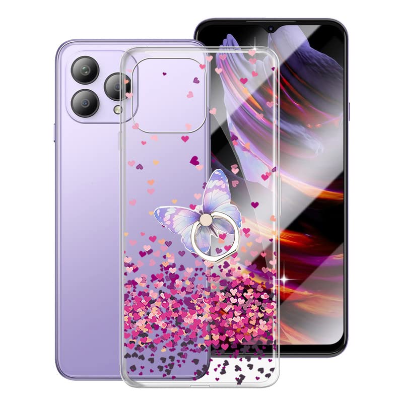 AQGG Custodia + Vetro Temperato per Cubot P80 (6.58 Pollici) Cover Case Transparent TPU Morbido Silicone Bumper +2 Pezzi Protezioni per Lo Schermo -Transparent