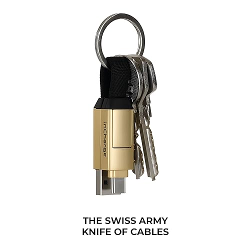 Miniatura 4 de Rolling Square inCharge 6 - Llavero USB C cable de carga, cable Lightning y Micro-USB para Smartphone, cargador de cable universal 6 en 1, enchufe