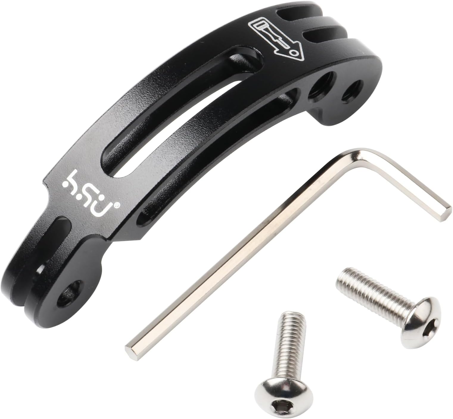 Curved Extension Arm for GoPro, Aluminum Alloy Arced Camera Mount with 1/4 Screw Hole for most Action Cameras (7.6CM)
