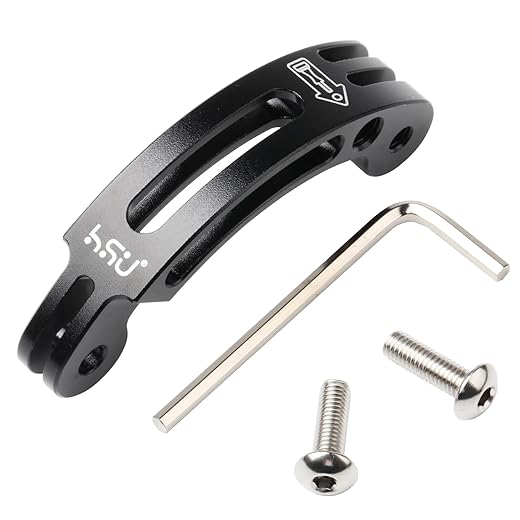 HSU Gebogen verlengarm voor GoPro, aluminiumlegering gebogen camerabevestiging met 1/4 schroefgat voor de meeste actiecamera's (7,6 cm)