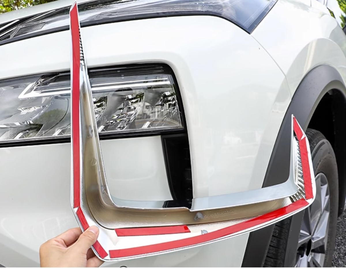 Car Accessories Front Fog Light Cover Trim Eyebrow Spoiler Compatible with Nissan New Rogue 2021 2022 2023 (A Style:Carbon Fiber Style) 2PCS ABS