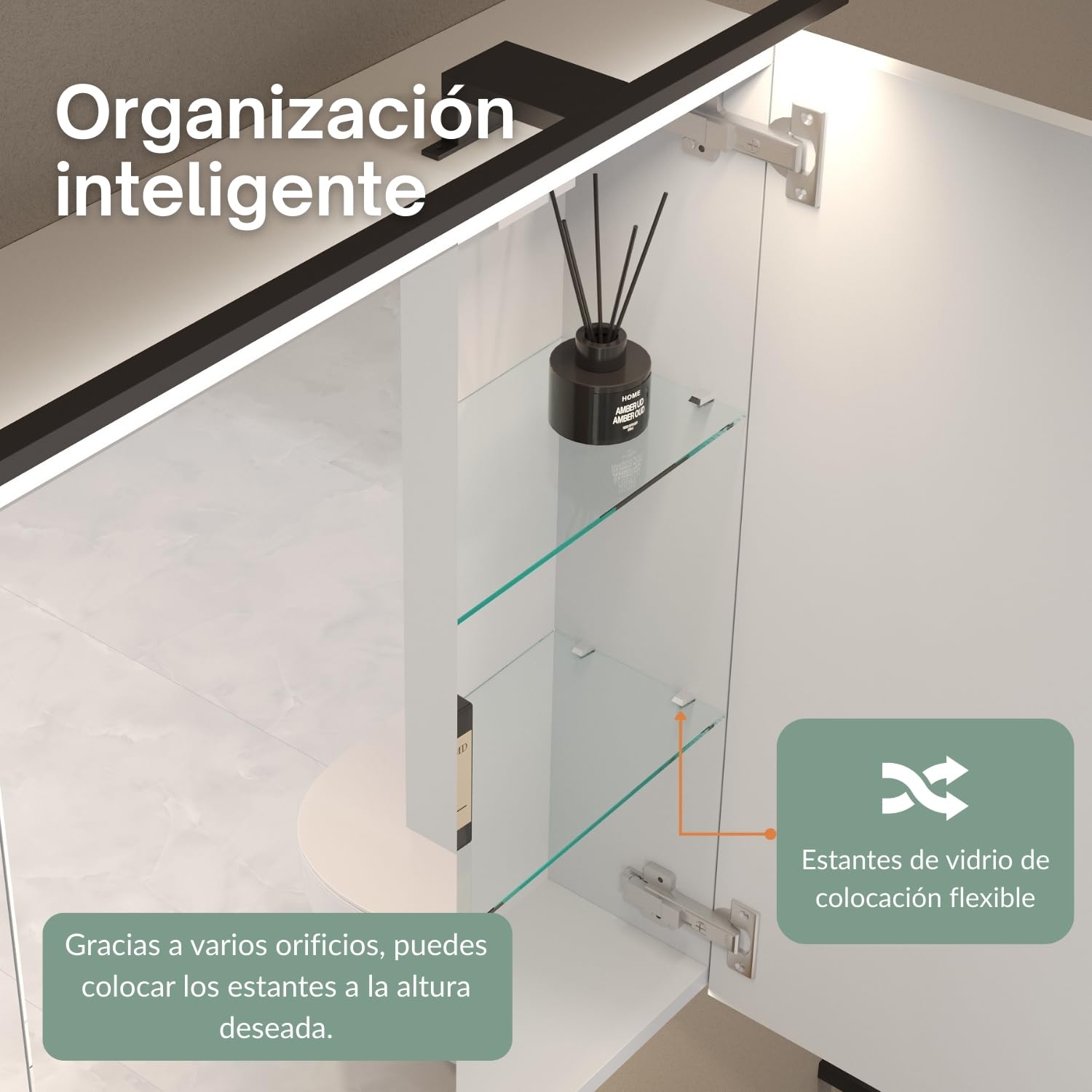 Planetmöbel Aria Armario con Espejo con iluminación