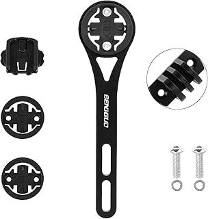 Quixotical Integrated GPS Handlebar Mount for Garmin Edge, Wahoo Elemnt, Bryton, Cateye, Front Bike Computer Mount