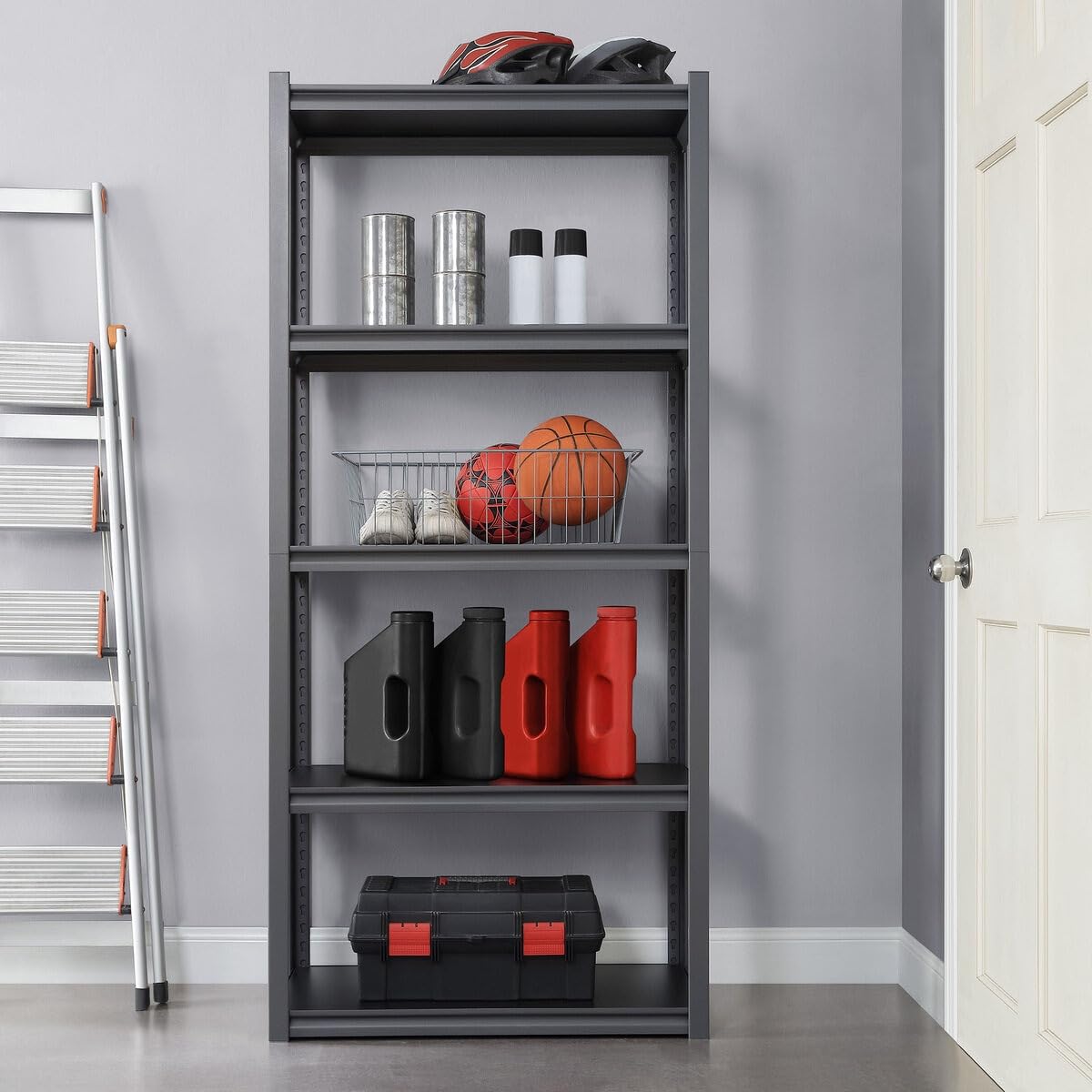 Amazon｜ゴリララック スチール製 5段収納 幅82cm x 奥行41cm x