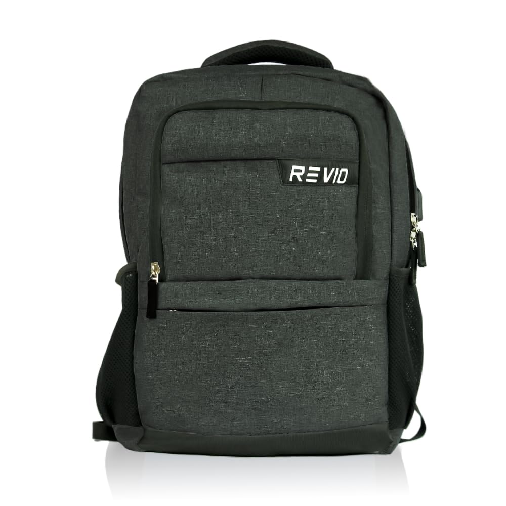 REVIO Laptop Bag for Men and Women - Stylish 24Ltr Backpack with USB Charging Port and Multiple Compartments, Anti Theft Luggage Straps, 2 Elastic Bottle Pockets Laptop Travel Bag (Black) (B0CNPXQGWV) Amazon Price History, Amazon Price Tracker