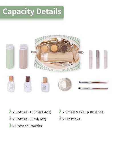 Miniatura 85 de Narwey Cute Cheetah Makeup Bag Travel Cosmetic Bag Organizer Toiletry Bag Make Up Bags with Compartments for Women Girls (Large, Black Leopard)