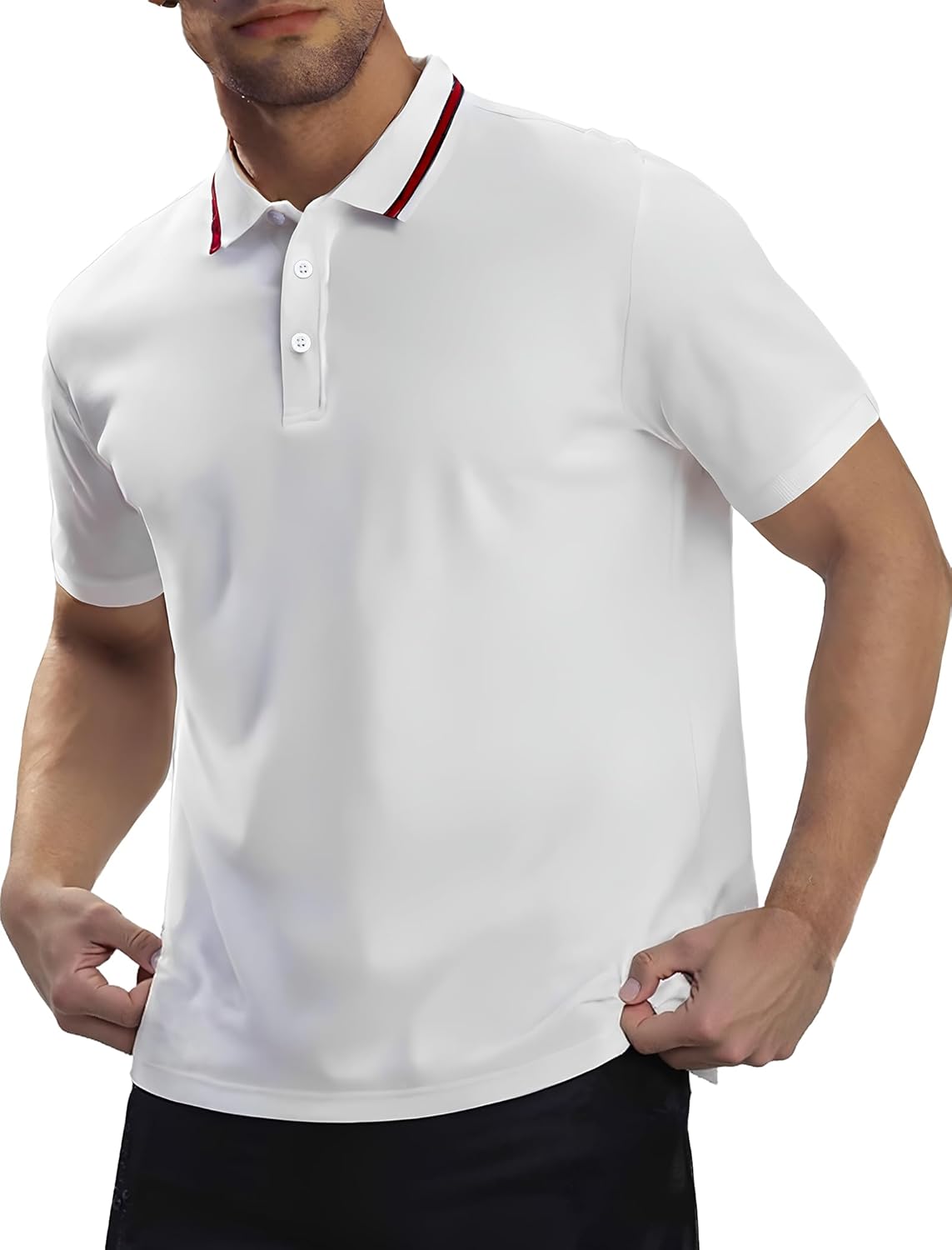 MagnaMan Slim Fit Short Sleeve Polo Shirts for Men – Cotton, Business Casual Stretch Shirt, Breathable Golf & Office Wear