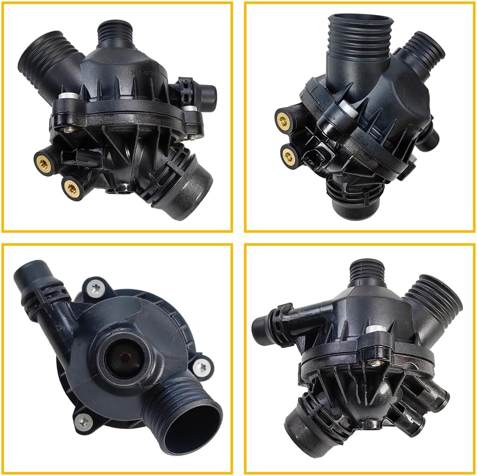Engine Coolant Thermostat Housing Assembly | Fit for BMW E60 525i 528i 530i 535i, E82 128i 135i, E90 323i 325i 328i 330i, E84 Z4, E92 335i, X3 | OE# 11537549476, 11537544788, 902-816, 1430826