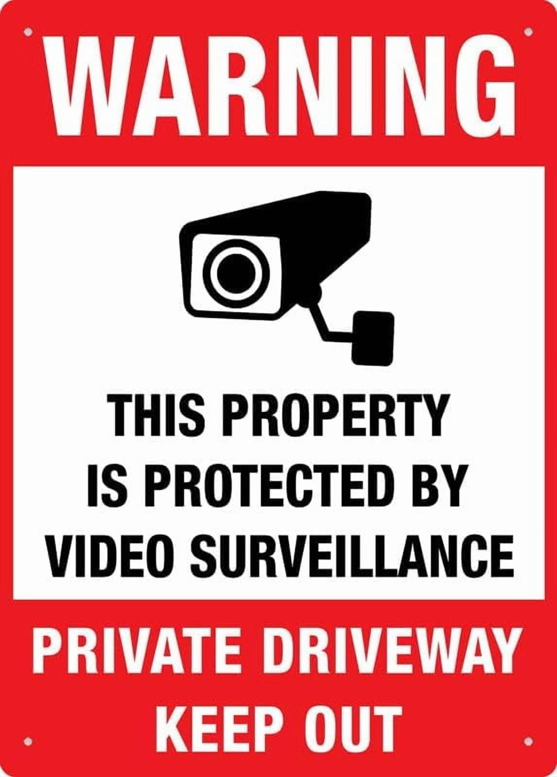 (2-Pack) Metal Tin Sign Warning Private Driveway Keep Out 12X8 Inch Sign Great For Garden And Yard Wall Decor