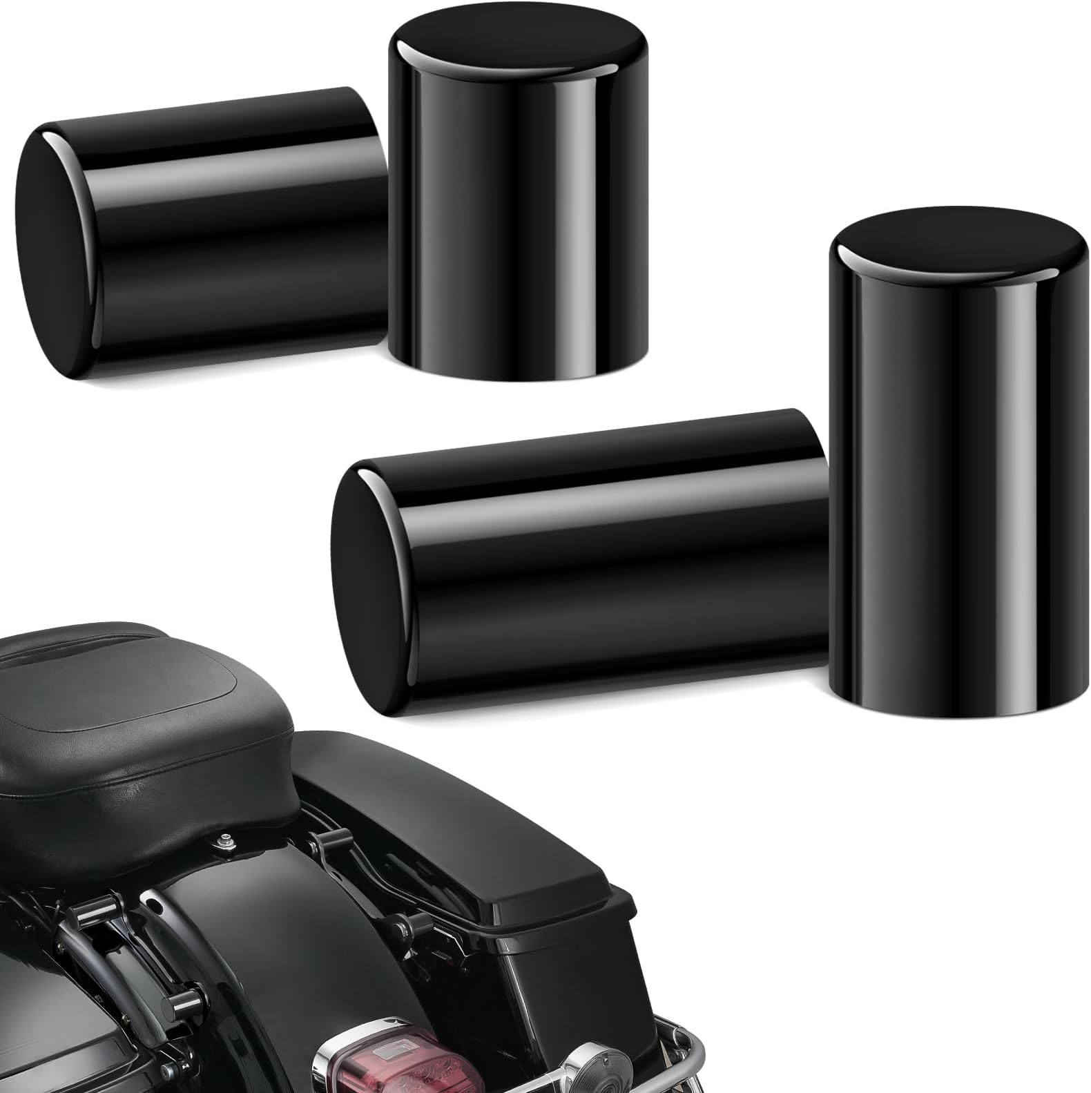 Amazicha Docking Hardware Point Cover Kit Compatible for Harley Davidson Touring Street Glide Electra Glide Road Glide Road King 2009-2020 (4 PCS Black)