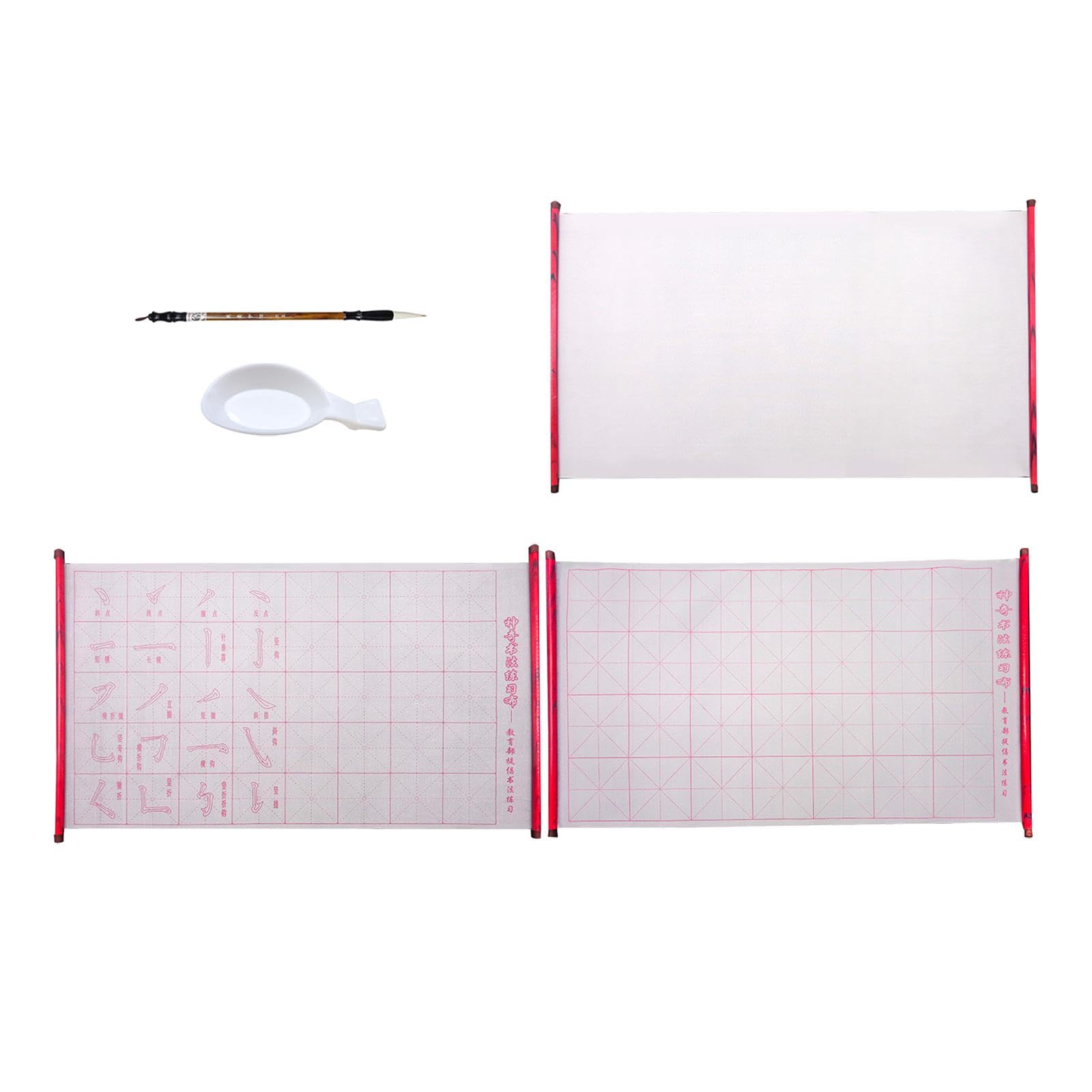 FABLOFT Chinese Calligraphy Set Portable Water Drawing Writing Cloth for Adults Kids 70cmx42cm Blank-picture-27