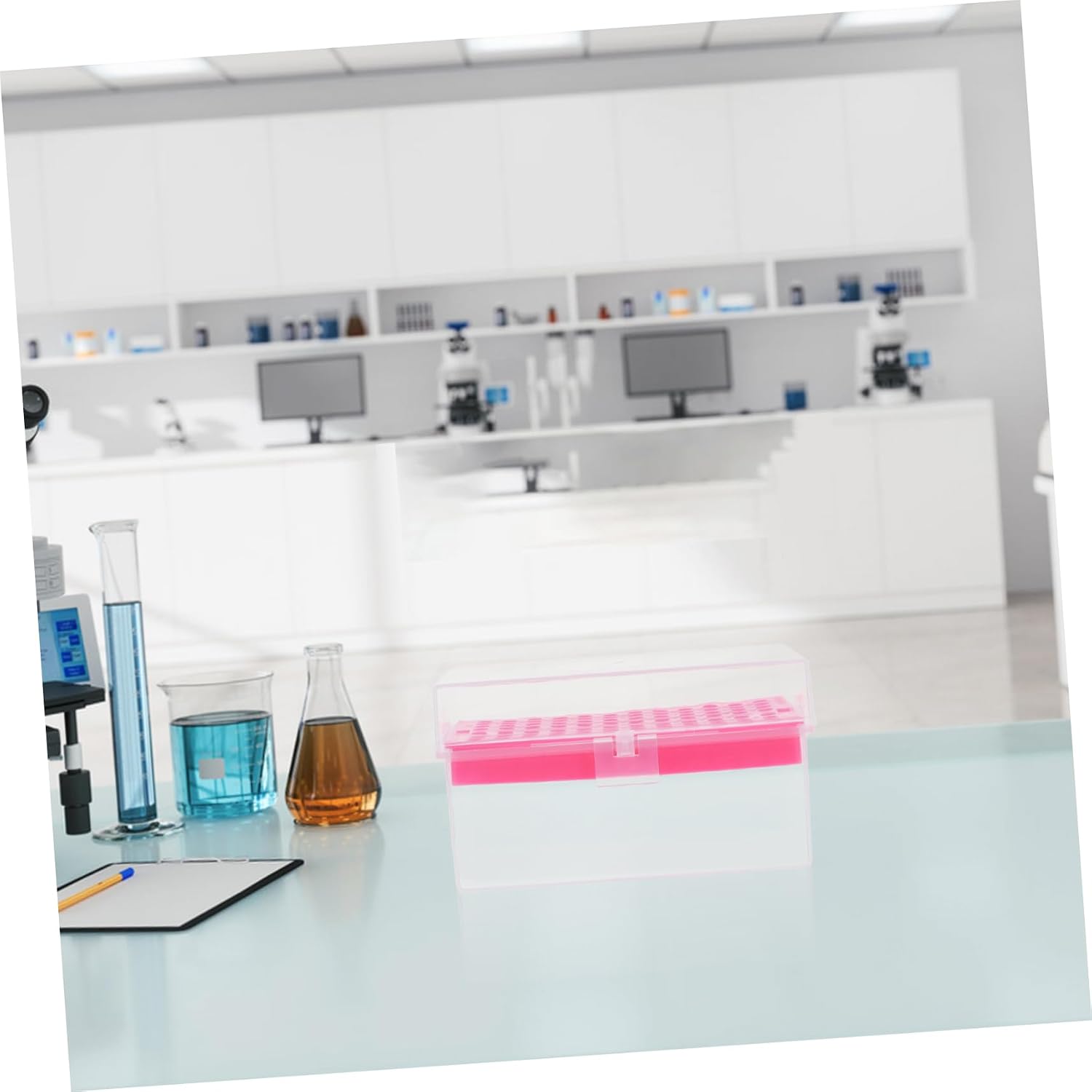 Cabilock Laboratory Pipette Tips Box Plastic Storage Container with Transparent Lid Design for Organized Access and Versatile Lab Use for Scientific Research and Storage