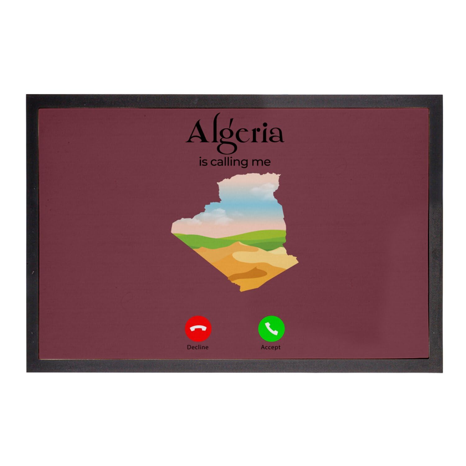 Paillasson Algérie tapis entrée rouge Sahara voyage 60x40cm maison