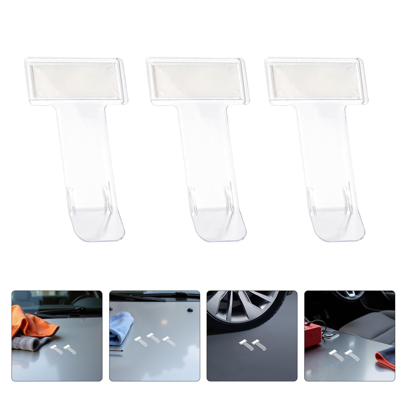 ELAYARD Porta Biglietti di Parcheggio per Parabrezza Auto 80 Pezzi Porta Etichette in Plastica Clip Facile da Fissare Contrassegno Temporaneo Trasparente per Auto e Suv