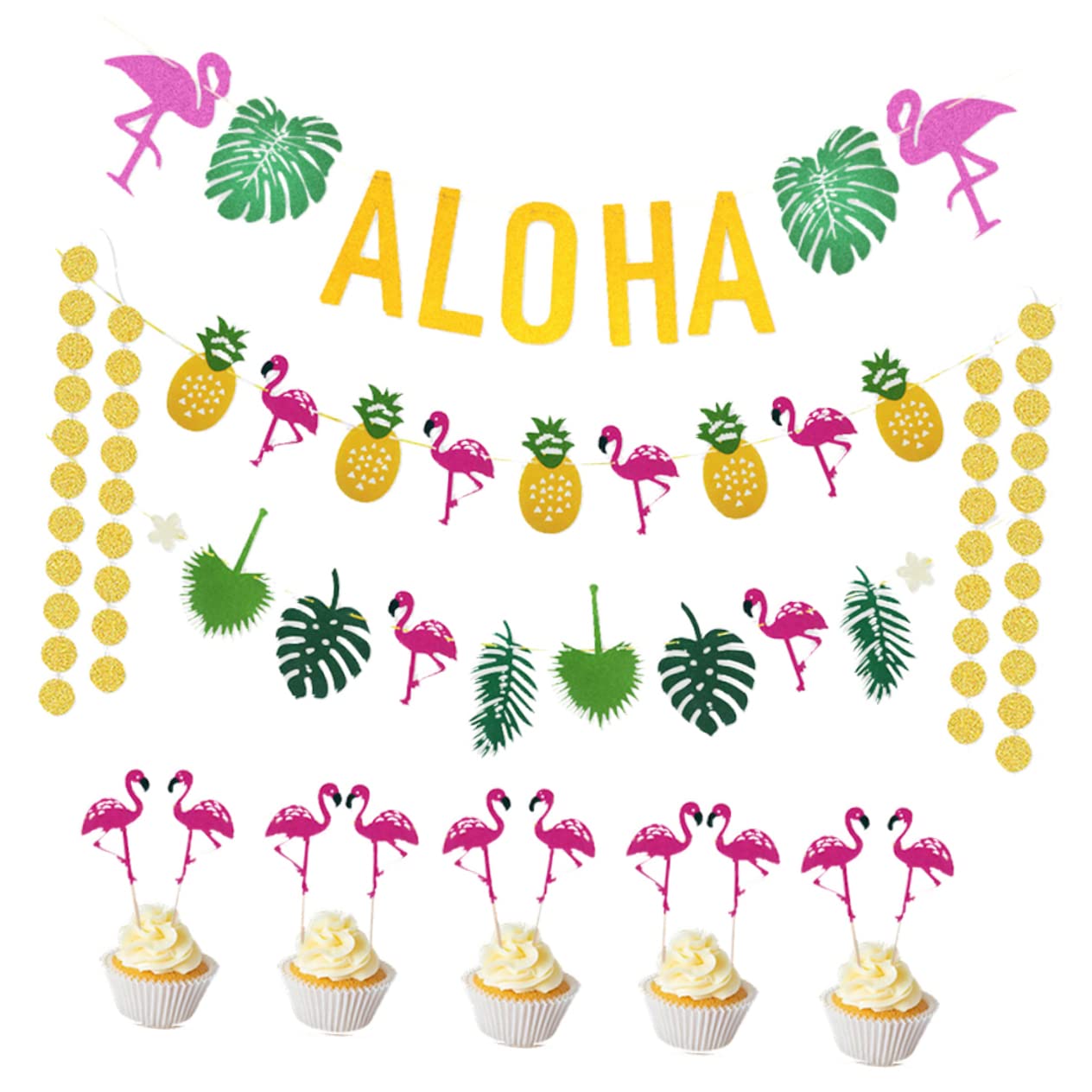 Toyvian 3piezas Kit De Decoración Aloha Hawaiano Guirnalda De Tortuga y Tropicales Accesorios Para Fiesta De Verano y Celebraciones Al Aire