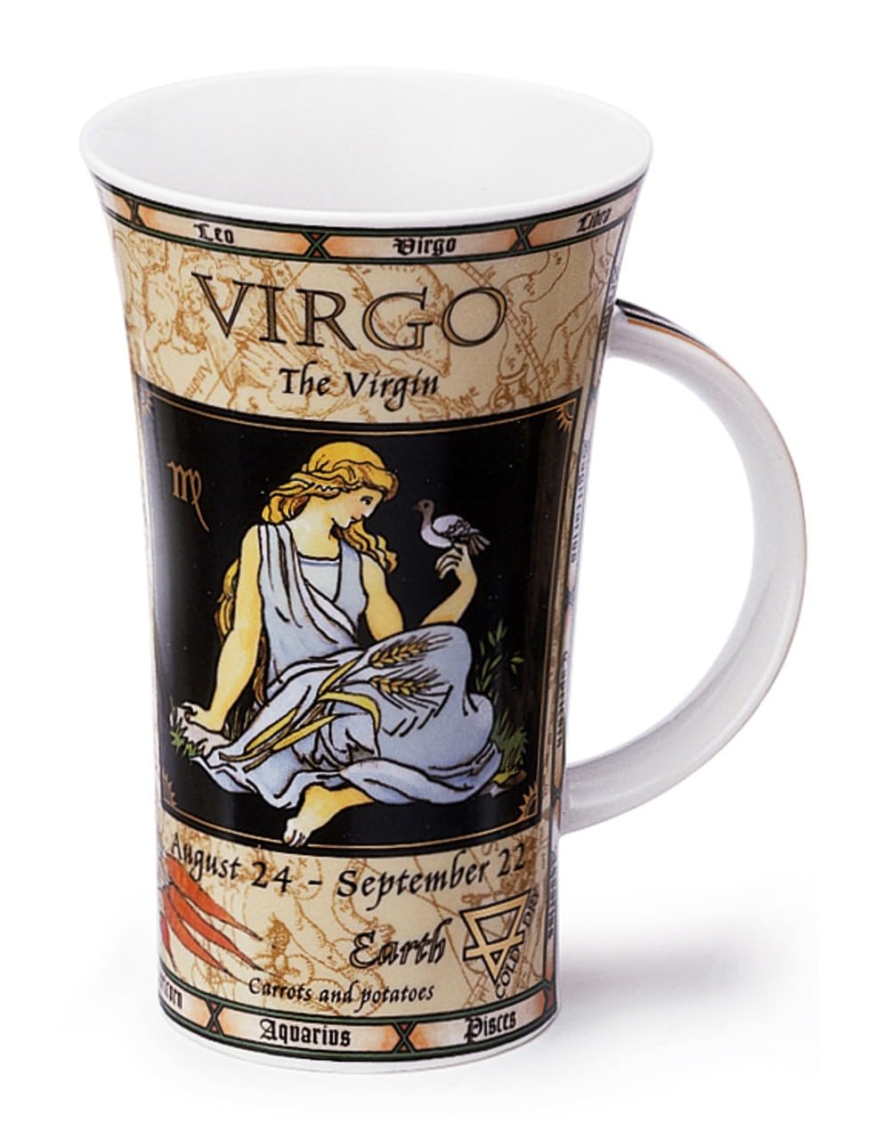 Dunoon Transparent Bone China Zodiac Virgo Mug Glencoe Shape