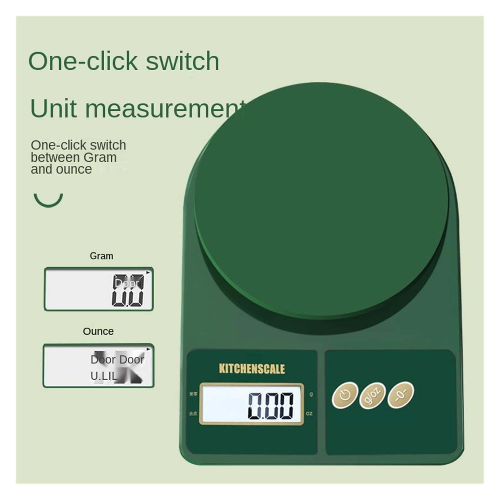 Báscula De Cocina Balanza Electrónica For Hornear Gramos Comida Pequeña For El Hogar Alimentos Alta Precisión Medición Precisa Esfuerzo(Green charging 10 kg)