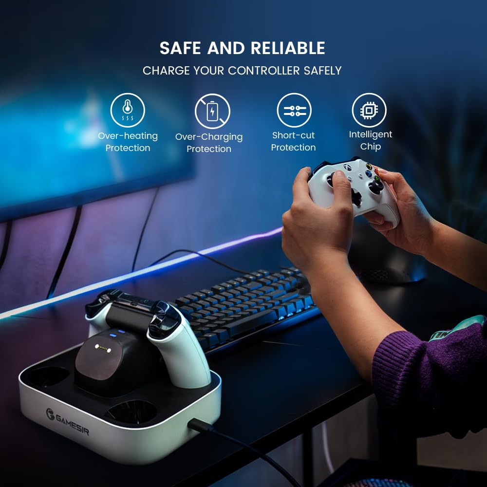 GameSir Station de Chargeur de Manette pour Xbox One/Xbox Series X|S, Double Station de Chargement Rapide pour Xbox One X|S avec 2 Batteries au Lithium Rechargeables de 1 100 mAh, indicateur LED