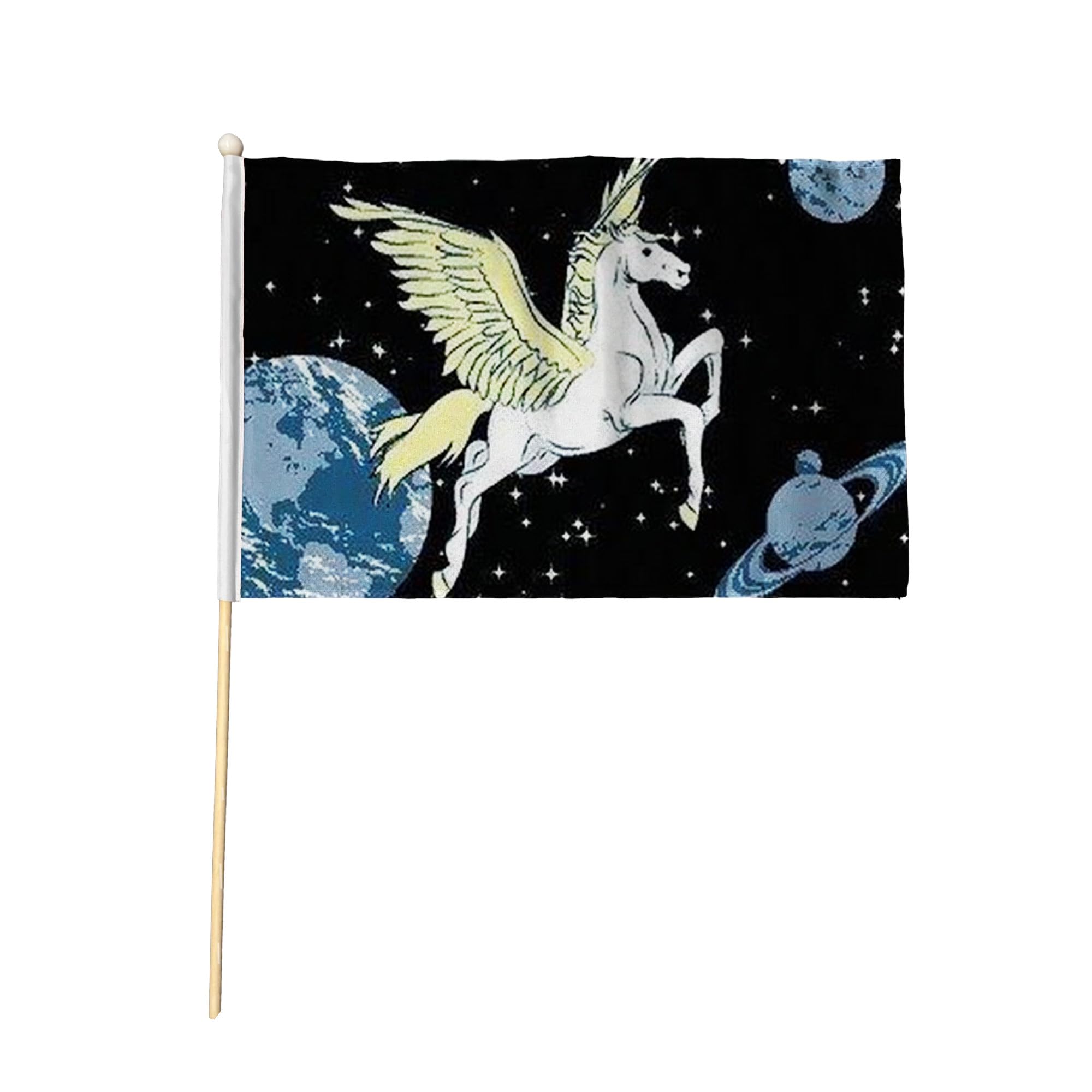 Flagtex Pegasus Airborne Paras Hand Waving Flag (9x6 Inch) - Premium Wooden Stick Hand Flag 9x6 Inch Natural Wood Pole British Army Parachute Regiment Events