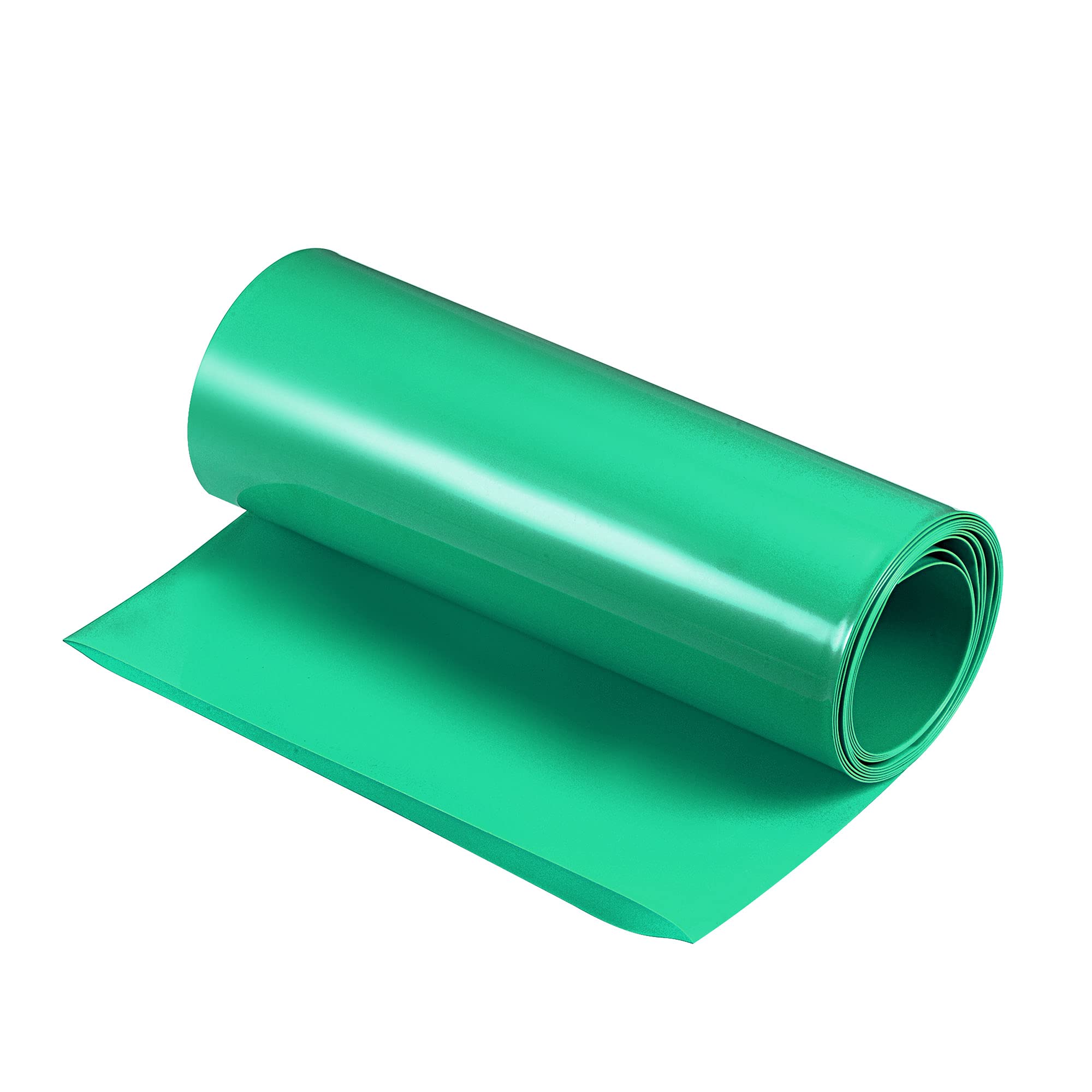 sourcing map 150mm Plat Gaine Thermorétractable PVC Enveloppe Batterie 1.5m Vert Clair