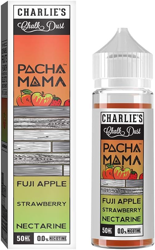 50ml Pacha Mama Charlies Chalk Dust Short Fill ShortFill E Liquid Eliquid - No Nicotine (Fuji Apple Strawberry Nectarine)