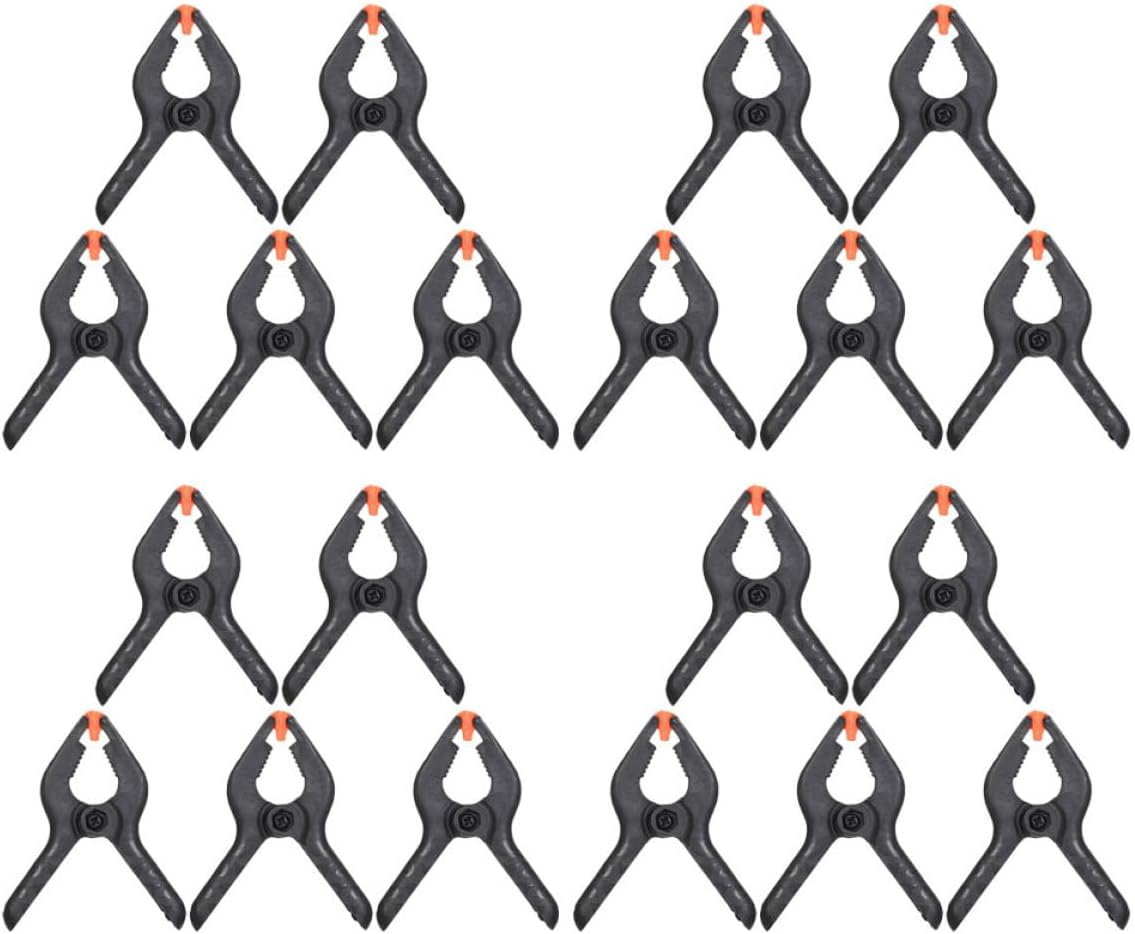 20pcs Heavy Duty Spring Loaded Clips for Woodworking and Photography, 2-inch Plastic Spring Clamps Set for Backdrop, Crafts, Diy, and Studio Use