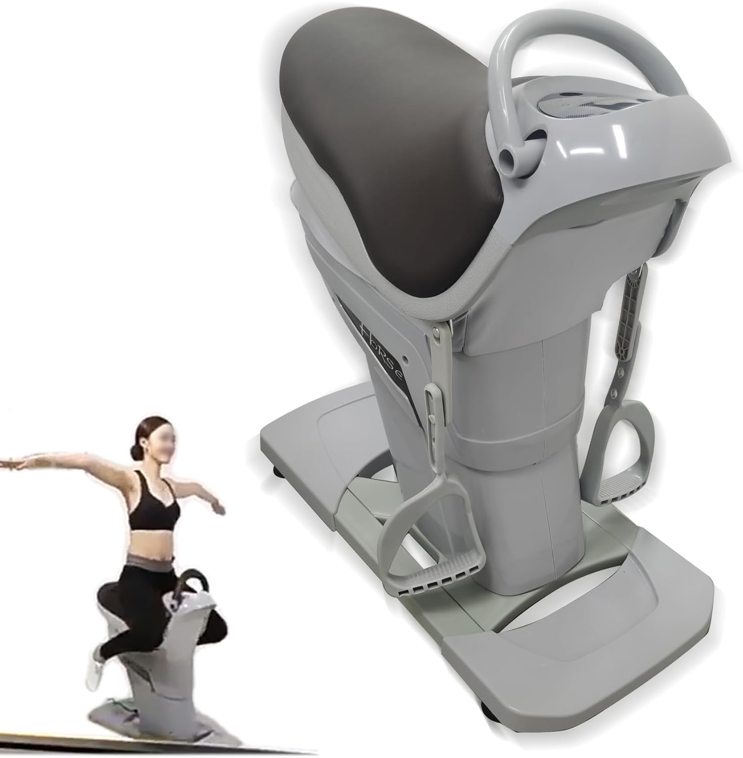 INTSUPERMAI Horse Riding Abdominal Exercise Machine, Grey, 110V Electric Abdominal Fitness Exercise Machine with Safety Switch for Horse Riding Simulation and Abdominal Exercises
