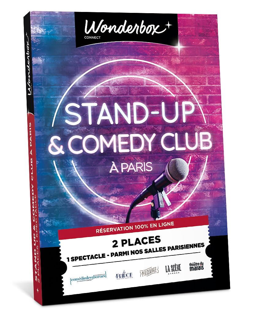 Wonderbox Connect - Coffret Cadeau - Stand up & Comedy Clubs - 2 Places pour Un Spectacle au Choix - en Duo à Paris - Stand-up, comédies, Plateaux d'humoristes... - Validité 27 Mois