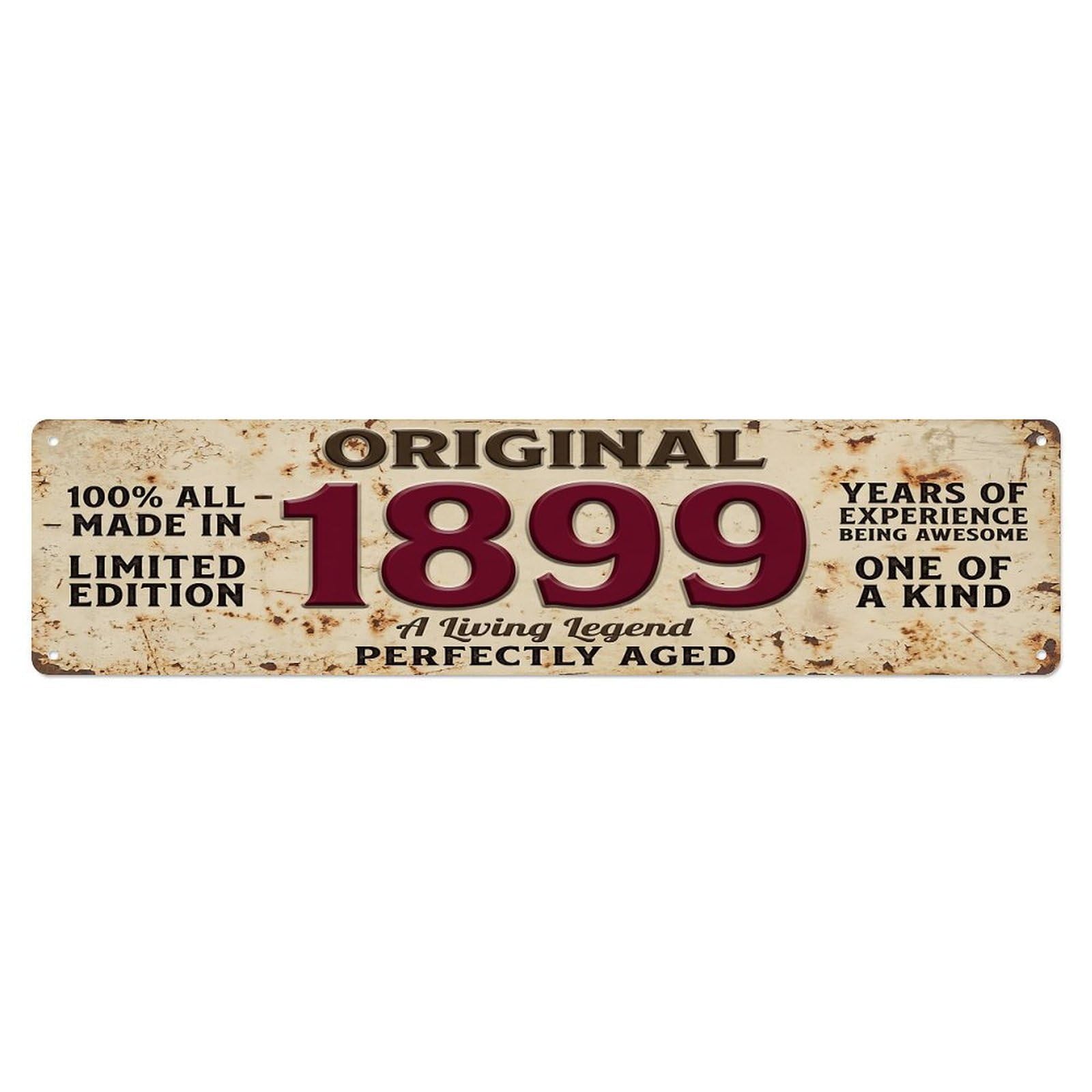 Original 1899 Limited Edition Perfectly Aged Legend Metal Tin Sign