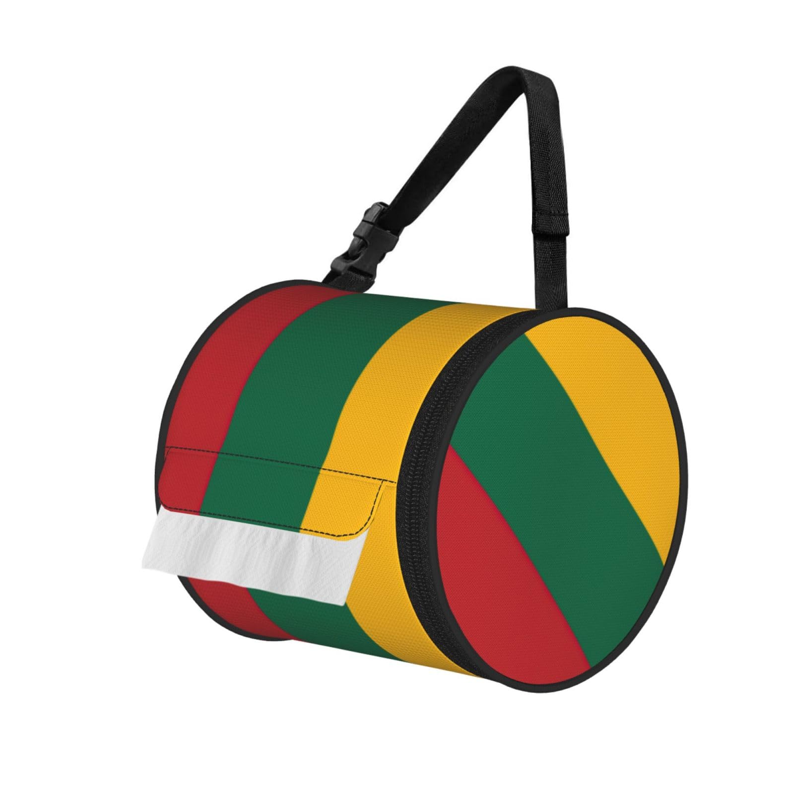 Flag Of Lithuania Print Fashion Tissues Organizer Box, Hanging Tissue Holder For Purse Coins For Car Office Daily Outing