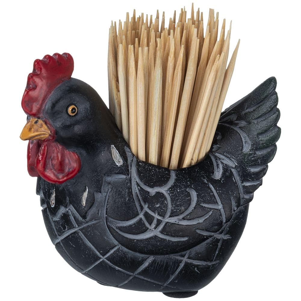 Tough 1 Chicken Toothpick Holder Black