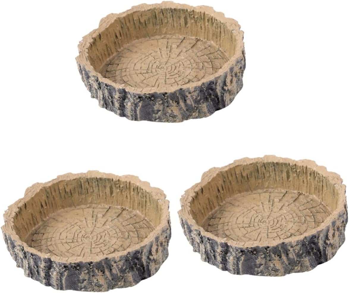 Reptile Water Bowl Reptile Feeding Bowl,3 pcs Reptile Bowl Reptile Dish Snake Water Bowl Spider Dish Hamster Dishes Reptile Feeding Bowl Resin Water Dish Crawling Food Dish