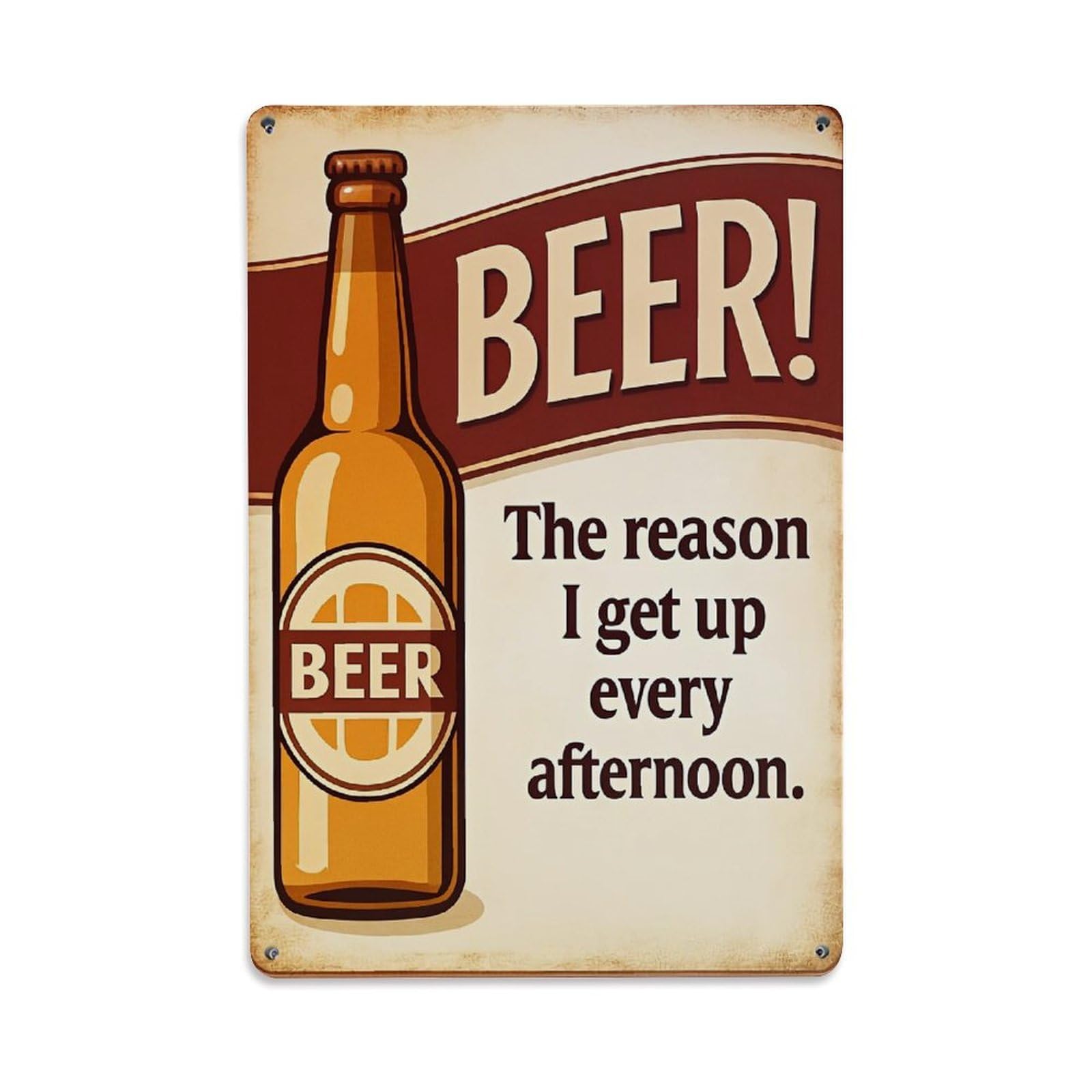 Bliveurn Vintage Beer Bottle Humor Sign Retro Metal Tin Sign, Metal Poster For Home, Gaming Room, Studio Workshop,Bar,Garage Wall Art Decor 8X12 Inch