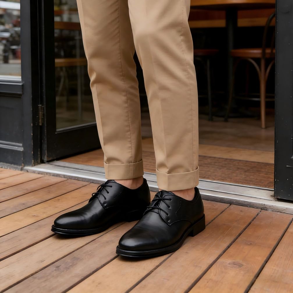 Zapatos Oxford Hombre Clásicos De Cordones para Oficina, Boda & Casual
