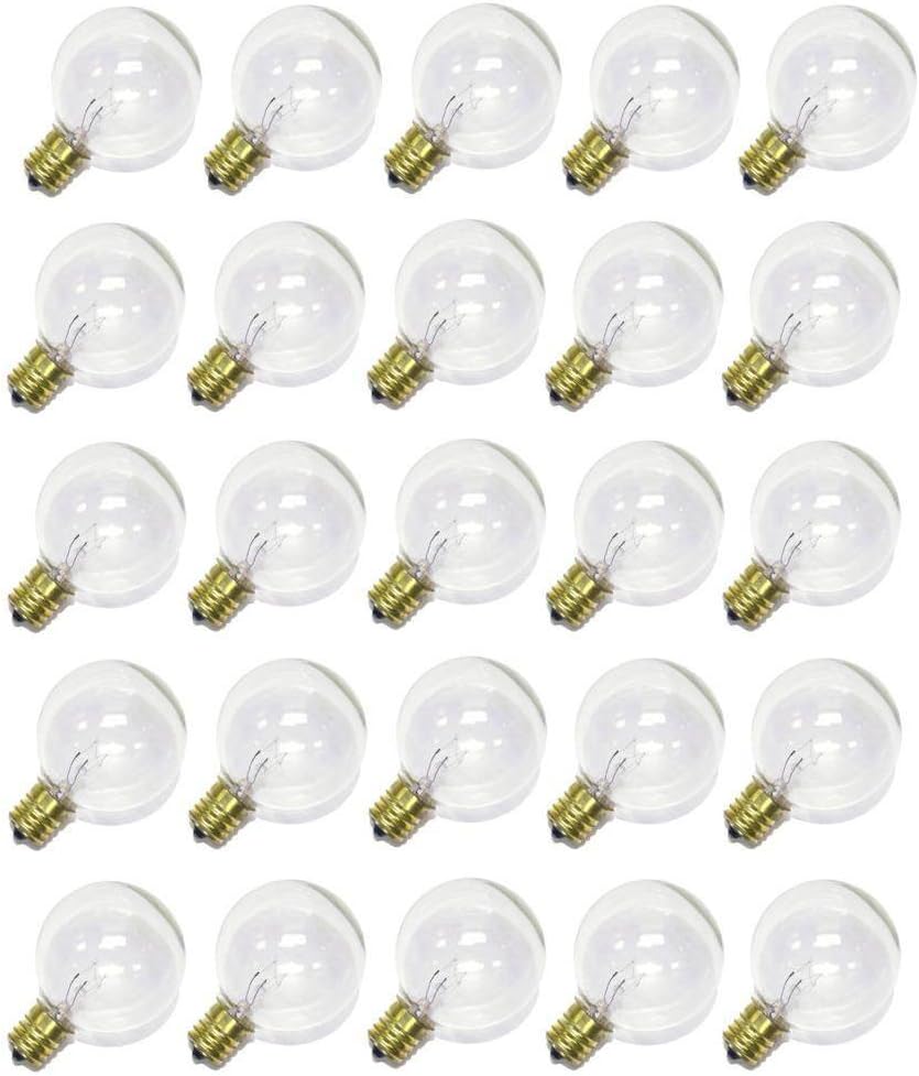 Sival 84551 - G50 Intermediate Screw Base Clear 25 Pack Christmas Light Bulbs