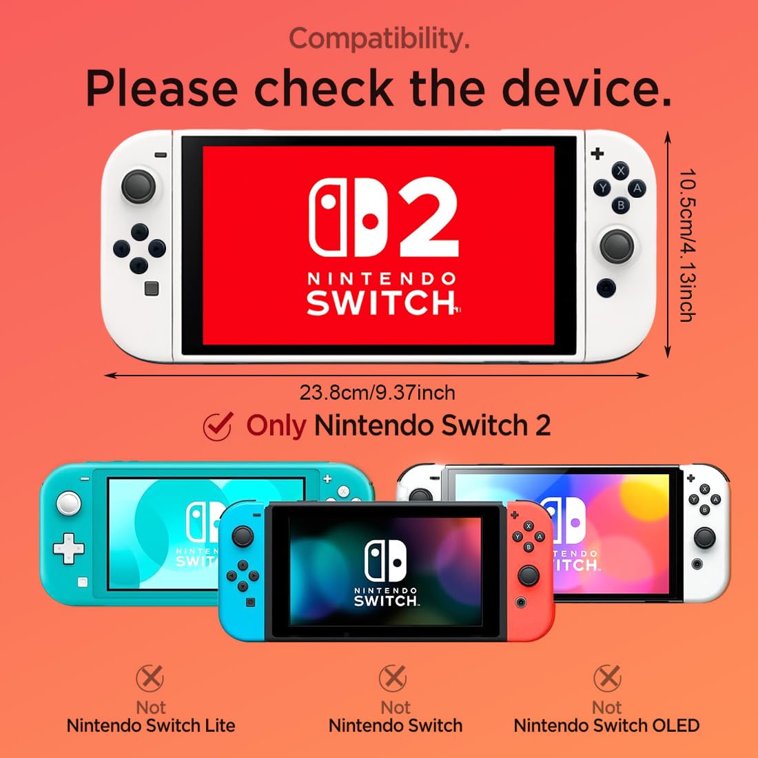 GXGM 1 PCS Cover per Custodia Nintendo Switch 2,Accessori per Console di Gioco,Grip Ergonomico Antiscivolo Custodia Switch 2, Custodia Protettiva Custodia Rigida,Bianco