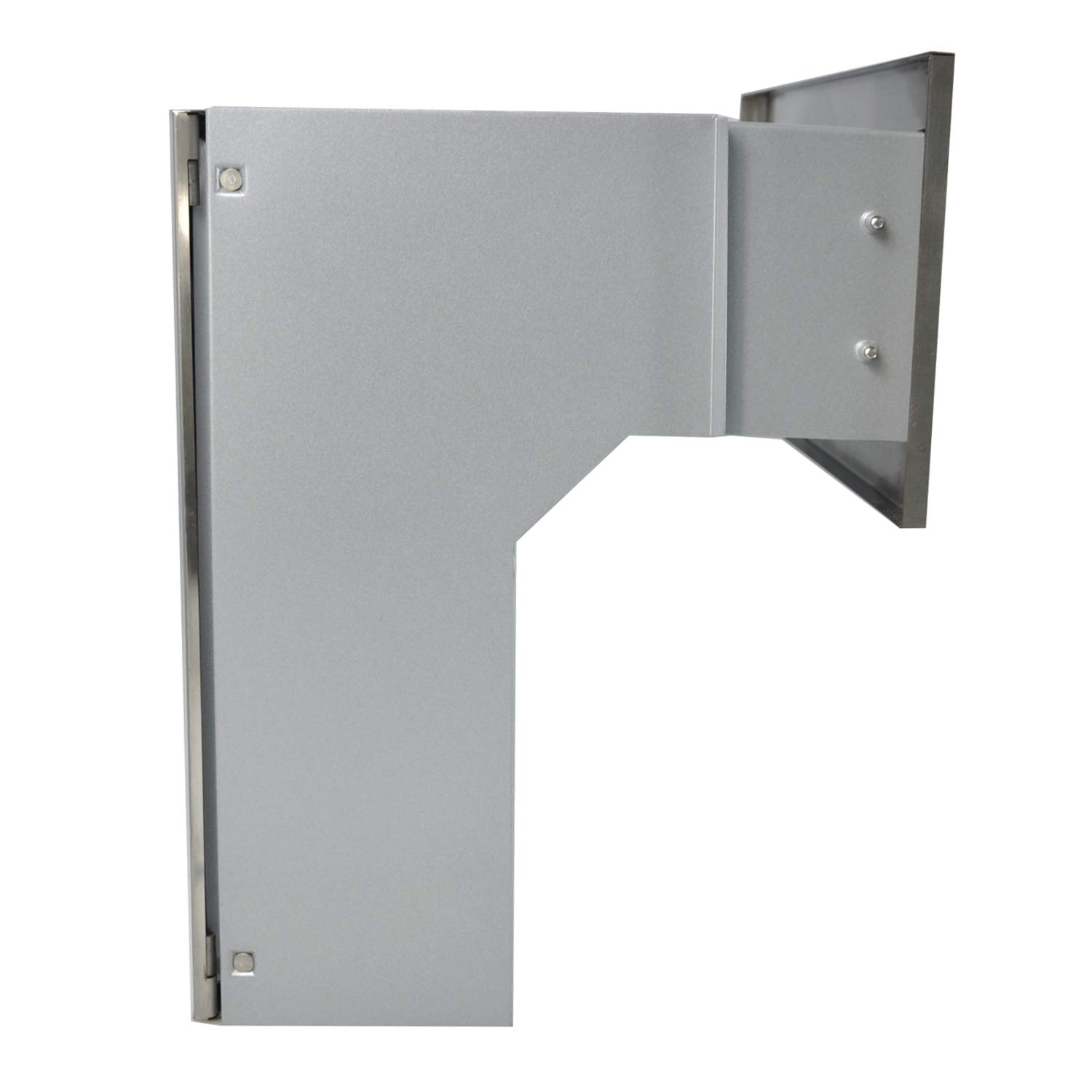 Buzón de Pared de Acero Inoxidable/Plata, Parte Delantera + Puerta Trasera V2A cepillada, 190 – 260 mm [mm] 3 Llaves Placa Frontal: 160 x 350 mm