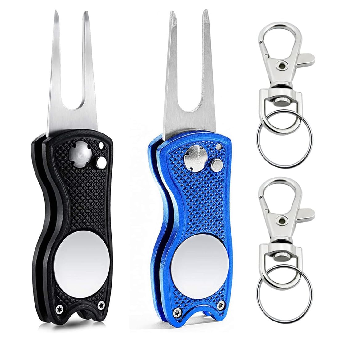 Herramienta Multifunción para Golf, 4 piezas, Arreglapiques Plegable, Acero Inoxidable