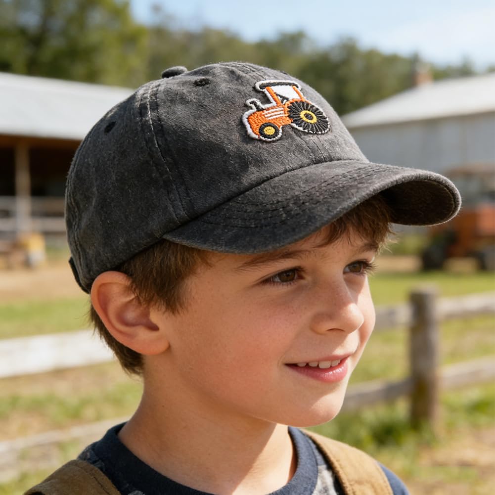 Gorra de BéIsbol Tractor ExcavatorTractor Gorras Beisbol Ajustable Sombrero con Visera de Verano, Deportivo Cap Casual de Algodón para Infantil