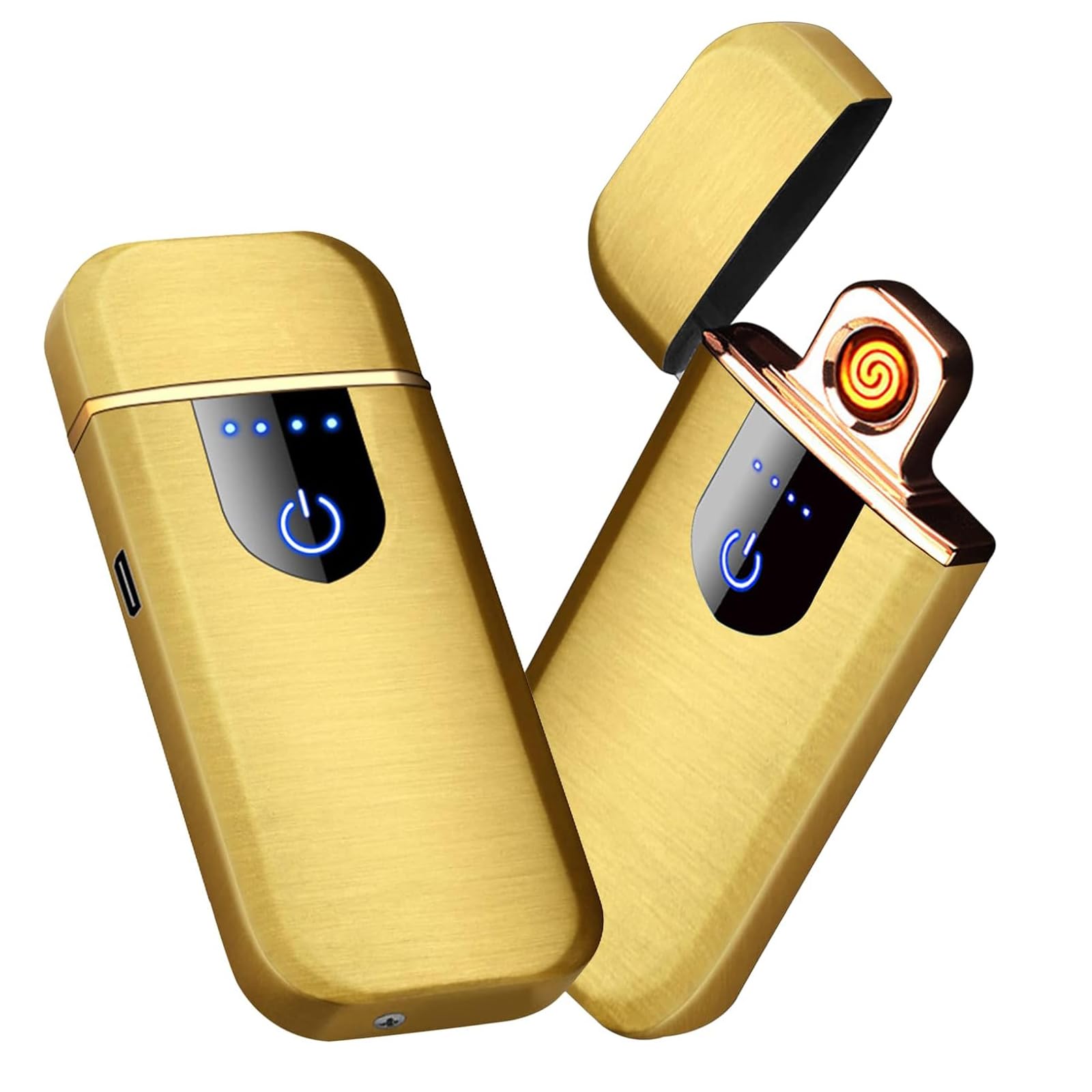 NTEK Electric Lighter Windproof | Ultra-Premium USB Rechargeable Plasma Lighter | Ultra-Thin Windproof Flameless Touch Switch | Mini Electric Lighters | Pocket Cigarette Lighter (ORANGE)