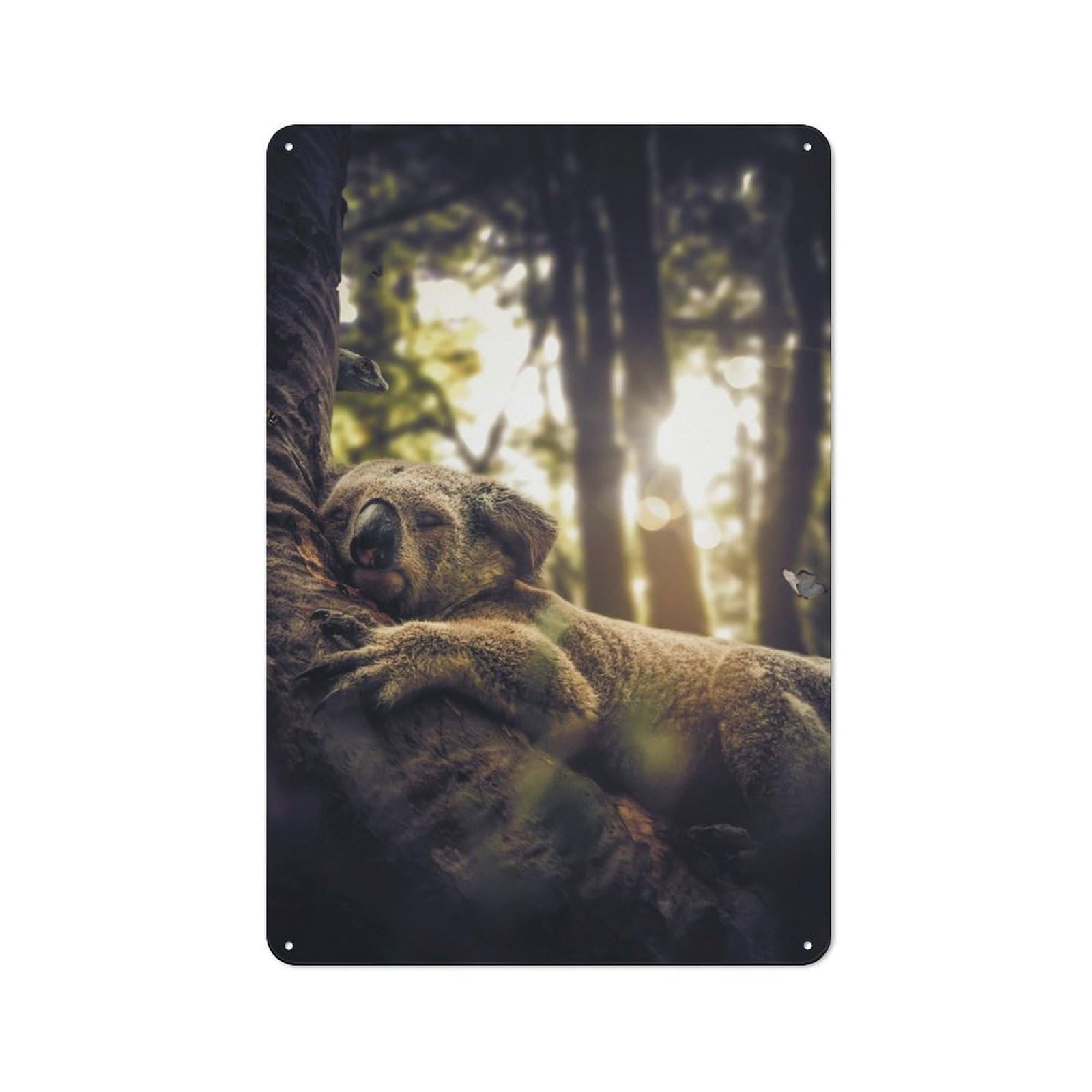 Junmoney The Sleeping Koala Vintage Metal Gift Sign 30X20cm, Room Wall Plaque For Hallway, Home Bar, Garage Or Study