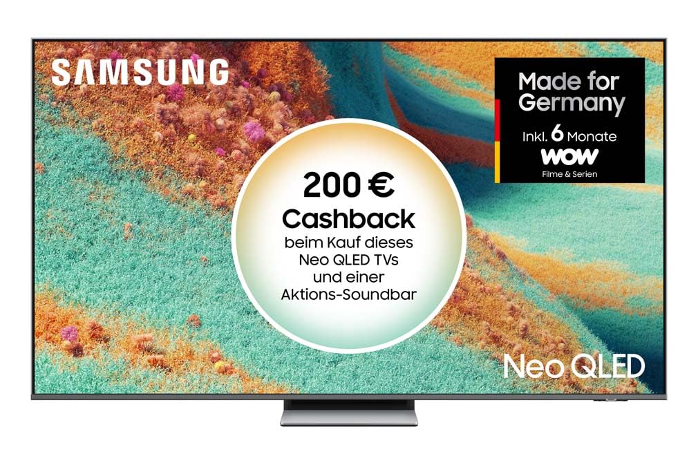 Samsung Neo QLED 4K QN85F 65 Zoll (163 cm) Mini LED Fernseher, Optimiert für Fussball, NQ4 AI Gen2 Prozessor, Quantum Matrix Plus, Dolby Atmos, Knox Security, Samsung Vision AI Smart TV