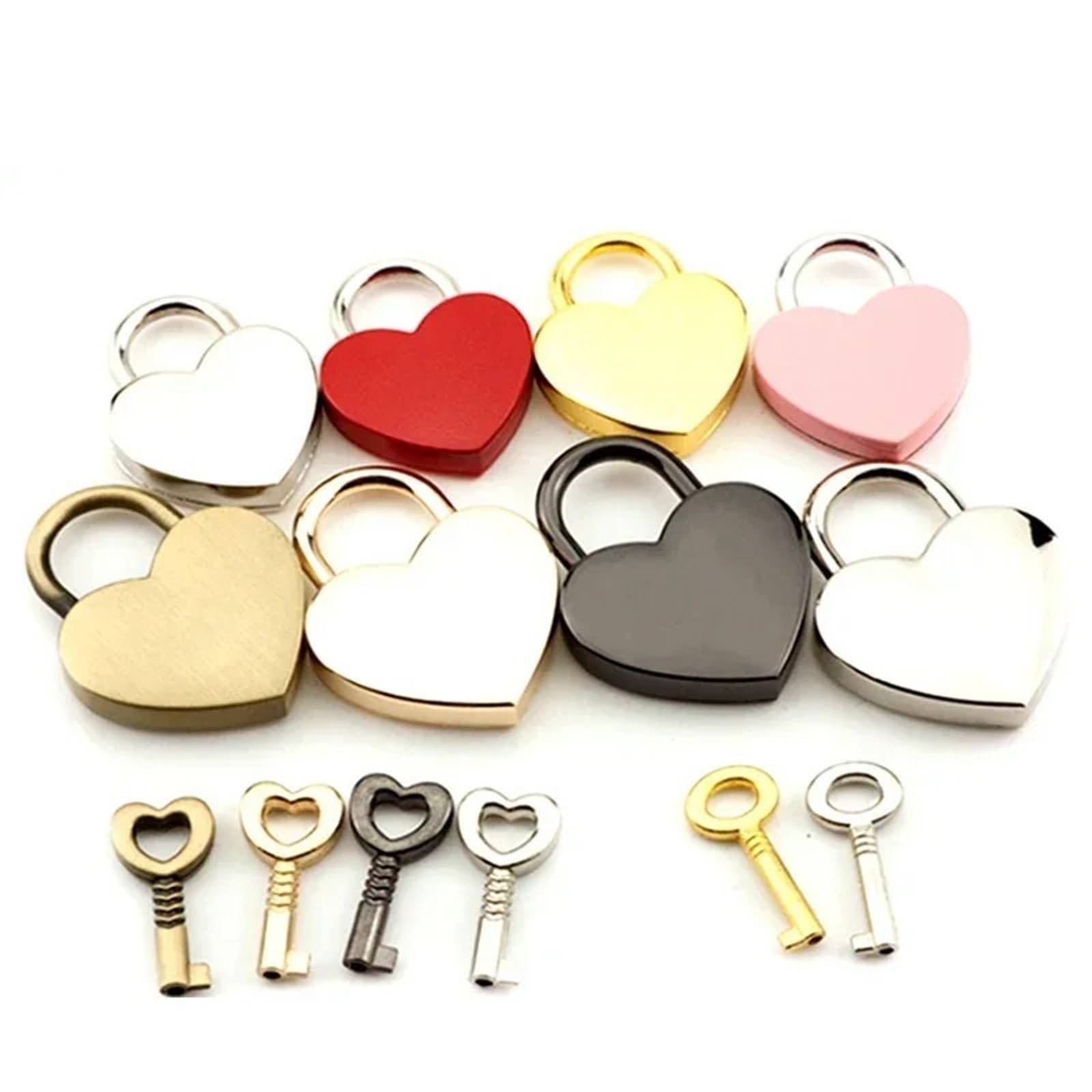 Cadenas en forme de cœur rose vif MMS510 pour sac et boîte